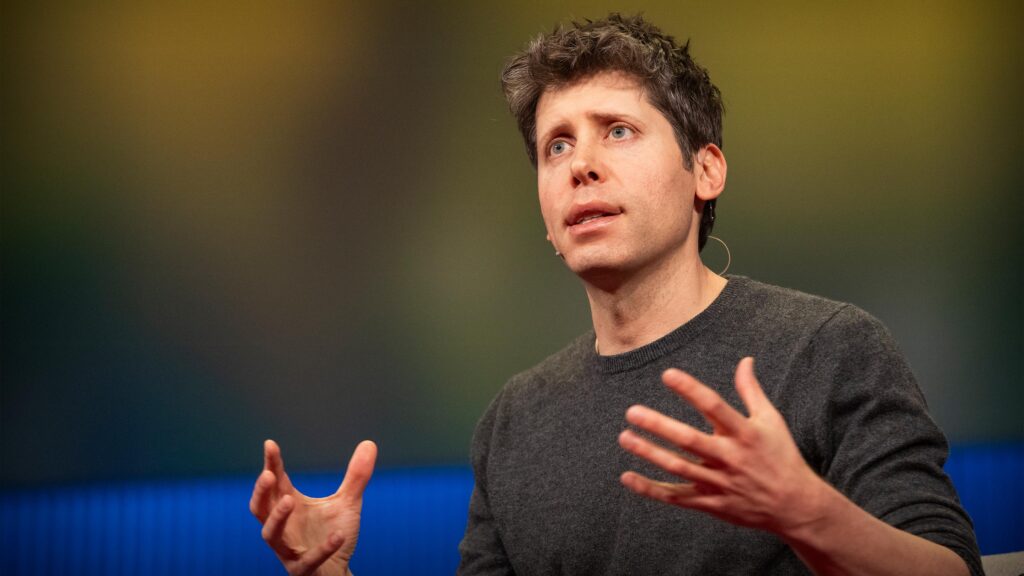 Sam Altman speaking about the future of artificial intelligence, sharing insights on the Altman OpenAI Future during a public event