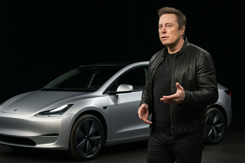 Elon Musk with a Veteran Tesla bull during Robotaxi test ride, highlighting surprising verdict.