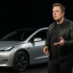 Elon Musk with a Veteran Tesla bull during Robotaxi test ride, highlighting surprising verdict.