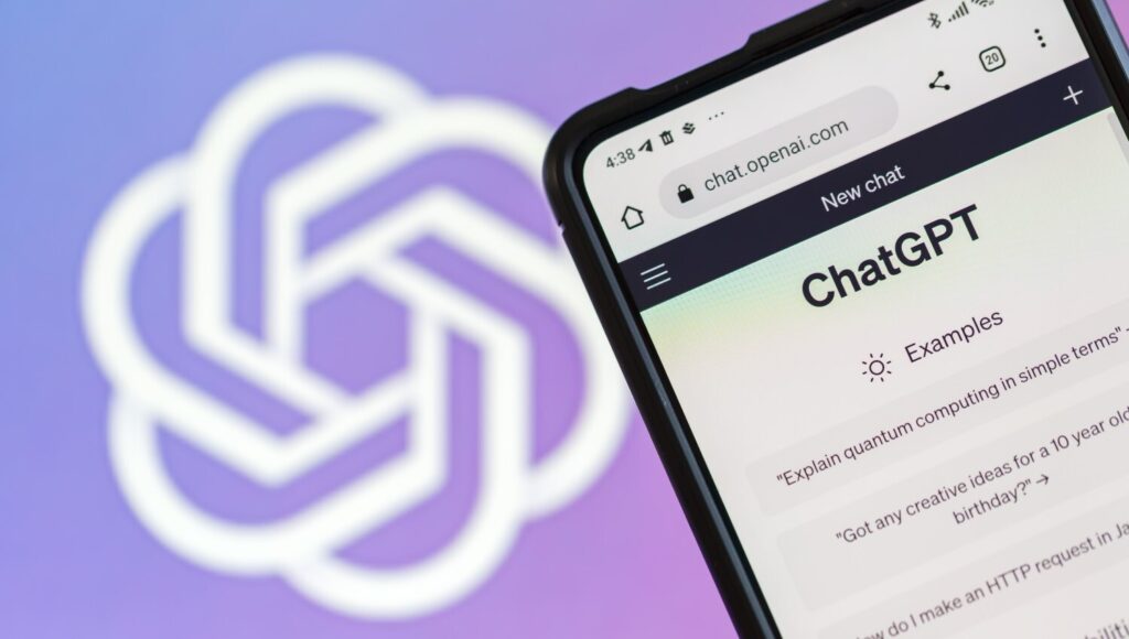 ChatGPT interface showing AI-powered chatbot conversation