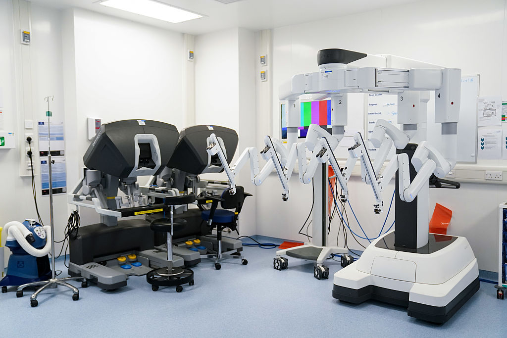 AI driven surgical robot performing a complex operation without a human surgeon in view
