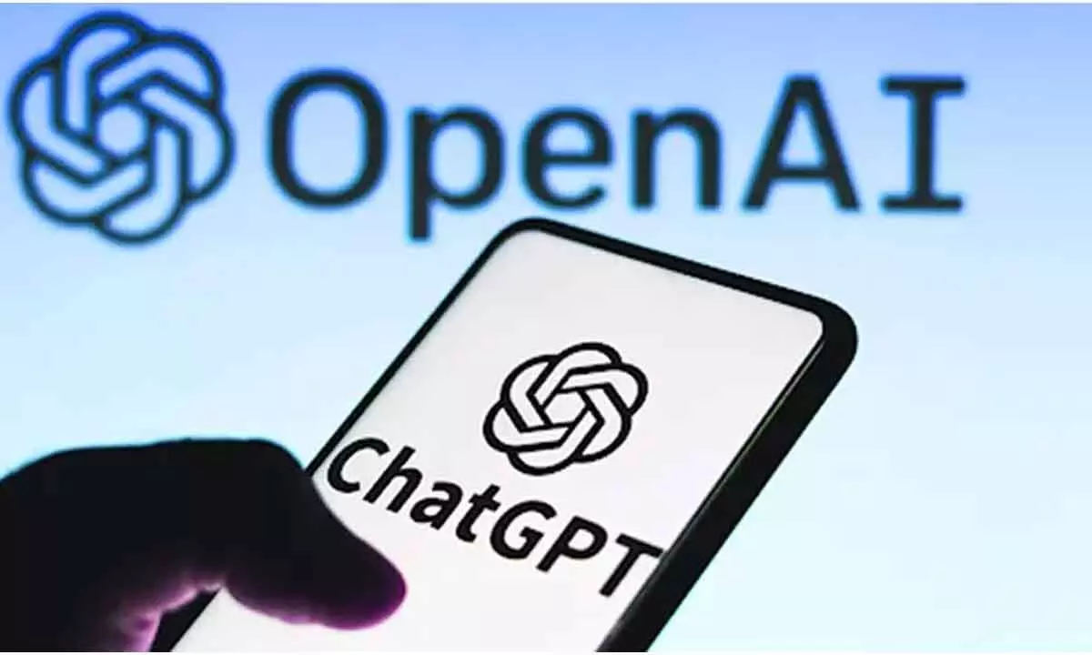 Young man receives a break reminder from AI assistant while using a laptop – representing OpenAI updating ChatGPT for healthier user habits