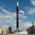 Firefly rocket launching into space, marking the milestone of Firefly IPO success.