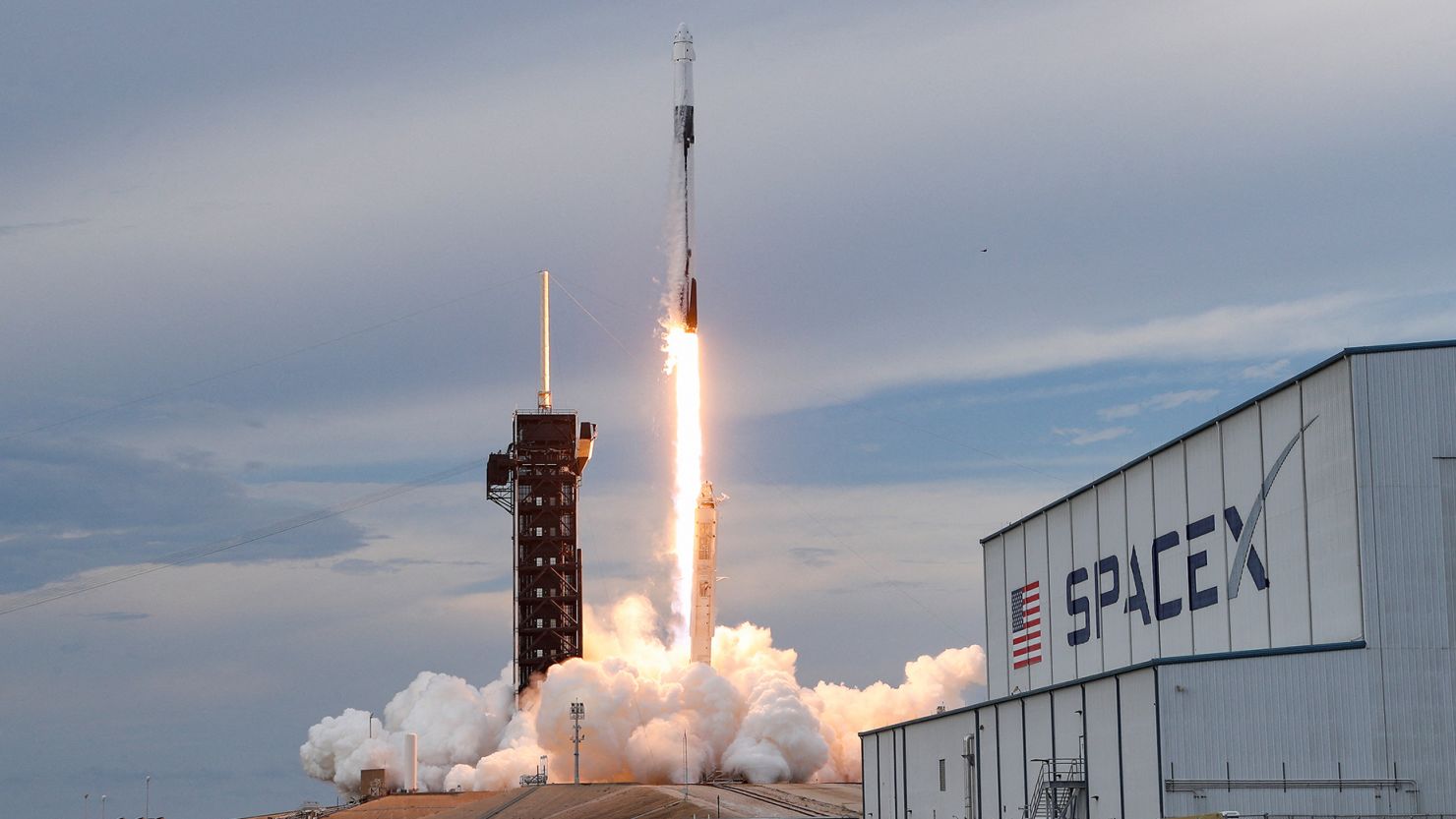 SpaceX Falcon 9 rocket launching Project Kuiper satellites during SpaceX 100th launch 2025 mission from Florida