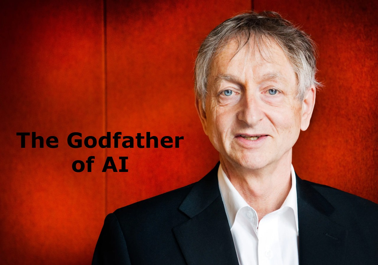 Geoffrey Hinton, known as the godfather of AI, warns about the AI extinction risk during global technology discussions.