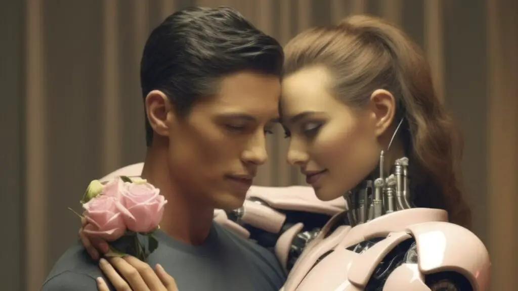 man smiling while interacting with his digital partner on Girlfriend.ai, showcasing the advanced AI girlfriend platform experience.