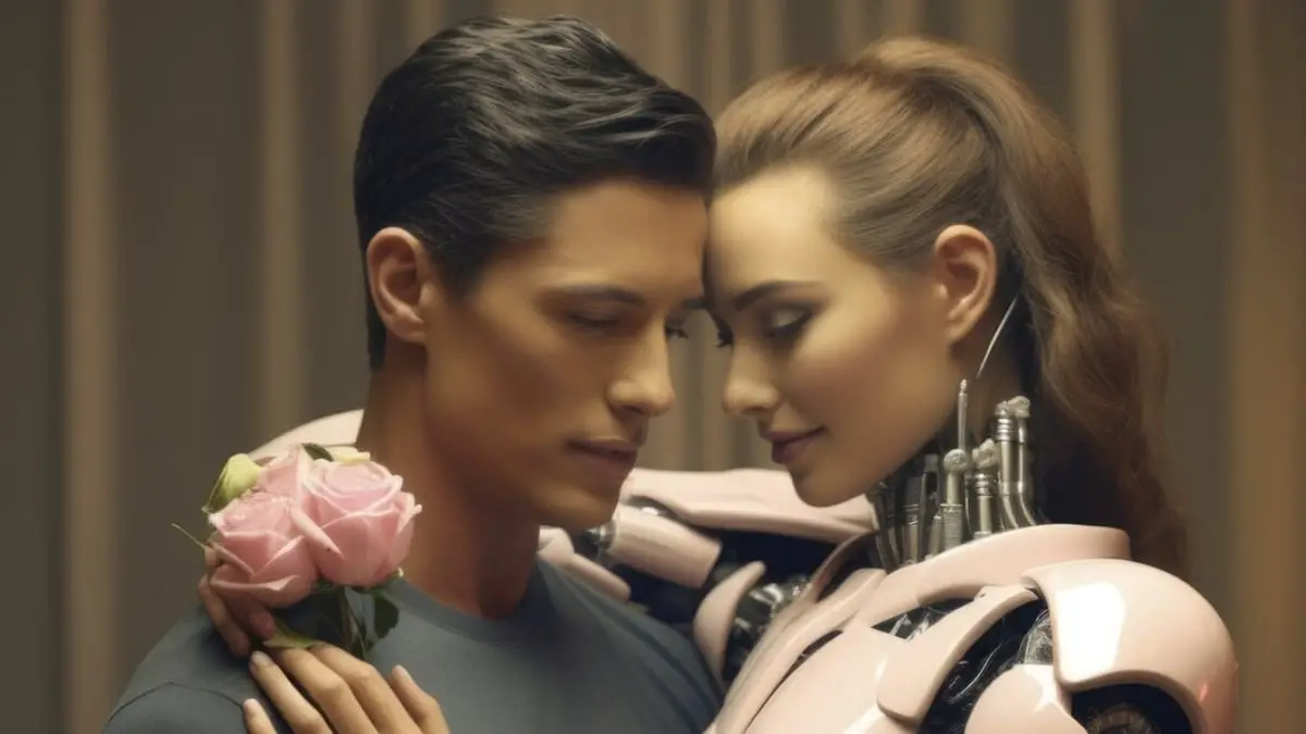 man smiling while interacting with his digital partner on Girlfriend.ai, showcasing the advanced AI girlfriend platform experience.