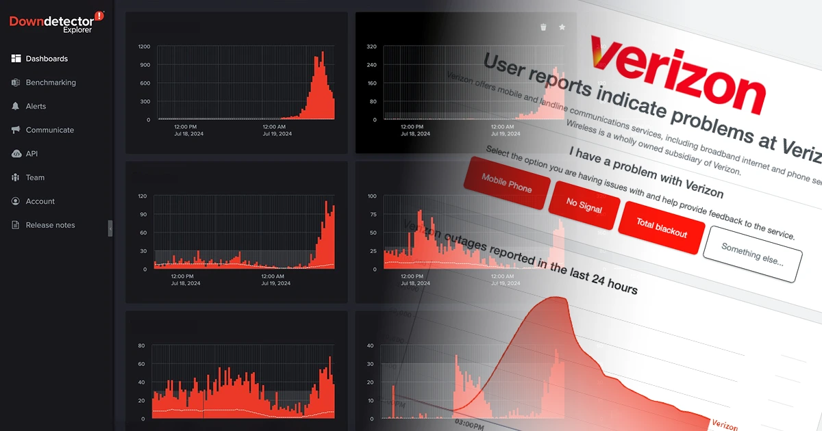 Verizon outage update showing users facing network disruption across major U.S. cities with frustrated customers and businesses impacted