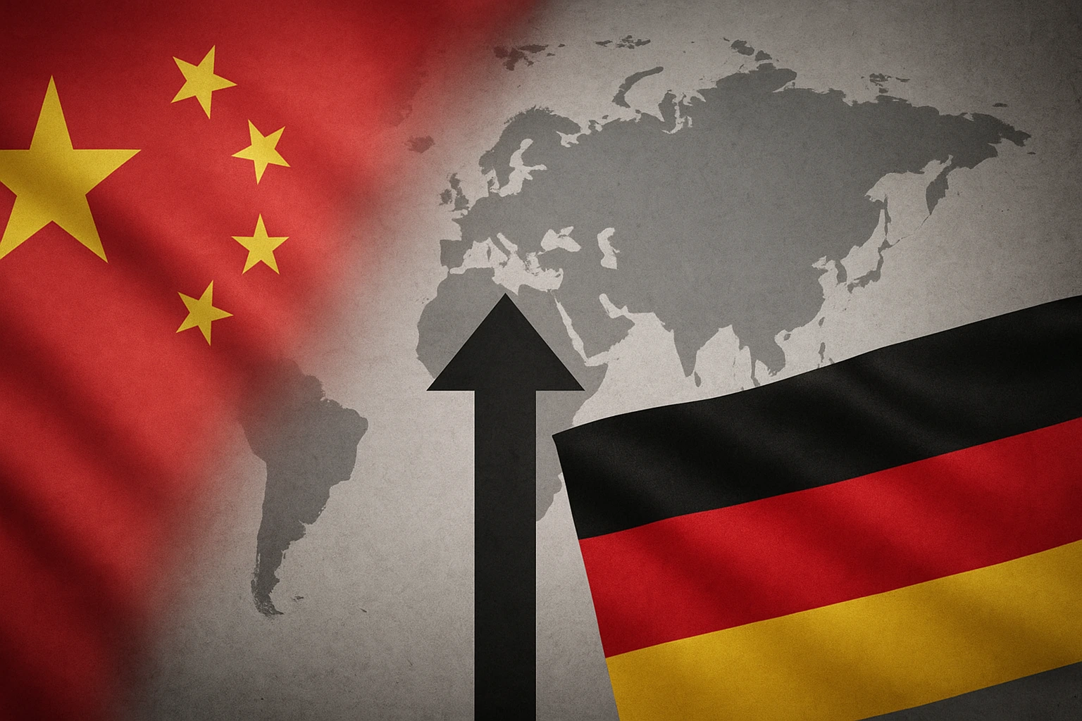 China enters top 10 innovation countries 2025 as Chinese flag rises against Germany with global innovation map in background