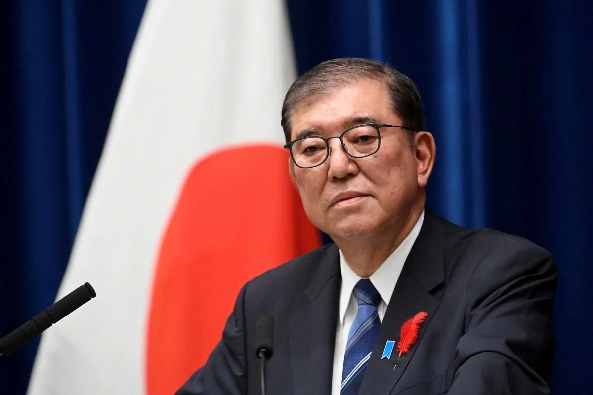 Shigeru Ishiba during a press conference in Tokyo announcing his resignation as Japan’s Prime Minister, marking a major political shift.