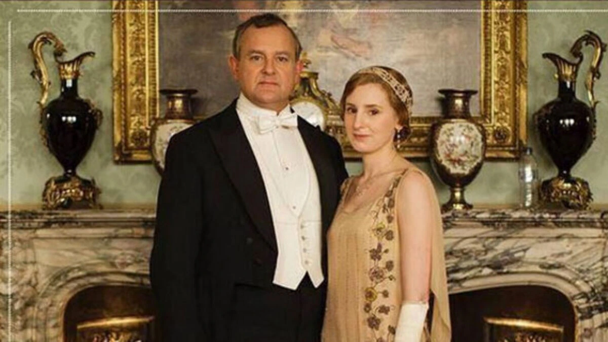 Hugh Bonneville and Michelle Dockery reunite for Downton Abbey Grand Finale release date promotional shoot.