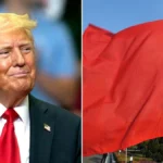 U.S. leader and Taiwan flag symbolizing talks on Taiwan chip production deal