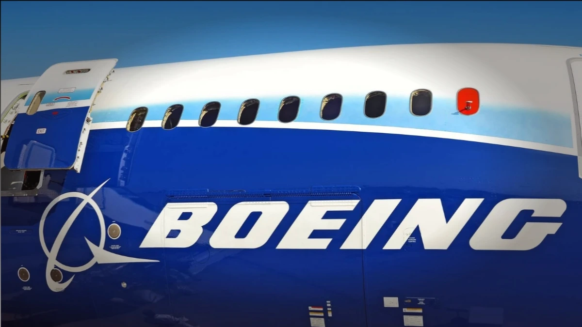 Boeing aircraft close-up showing company logo amid $4.7 billion Boeing Spirit AeroSystems deal and pending EU approval