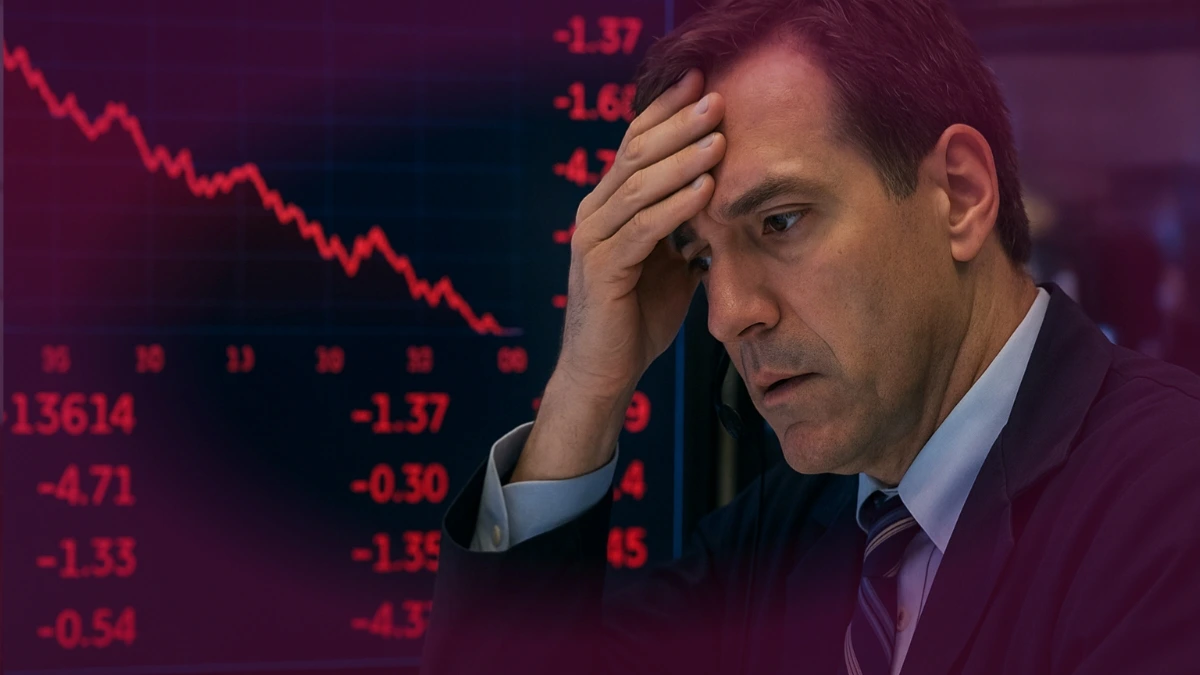 Stock trader reacts to market drop after Trump China tariff threat causes major selloff.