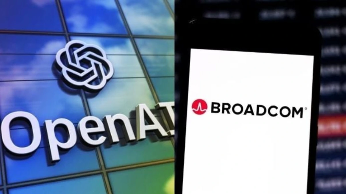 OpenAI and Broadcom logos side by side during AI partnership announcement amid Broadcom $10 billion customer speculation