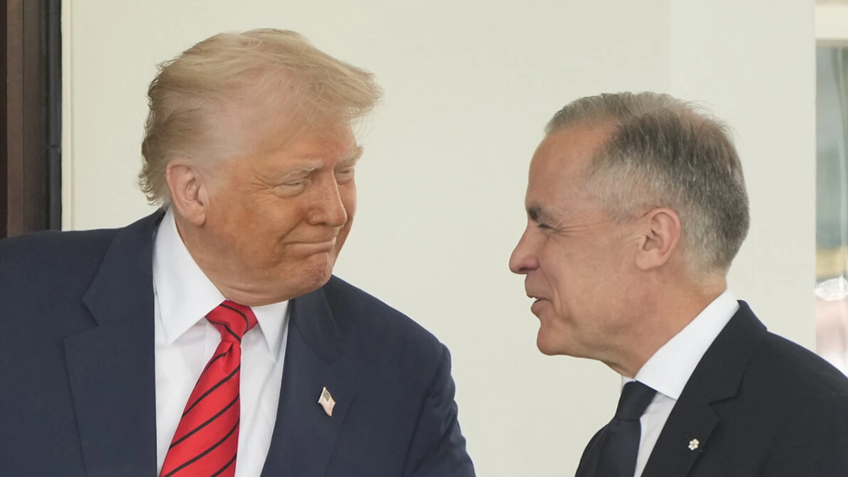 President Donald Trump announces the decision to end trade negotiations with Canada after controversy over Ontario’s Ronald Reagan tariffs advertisement.