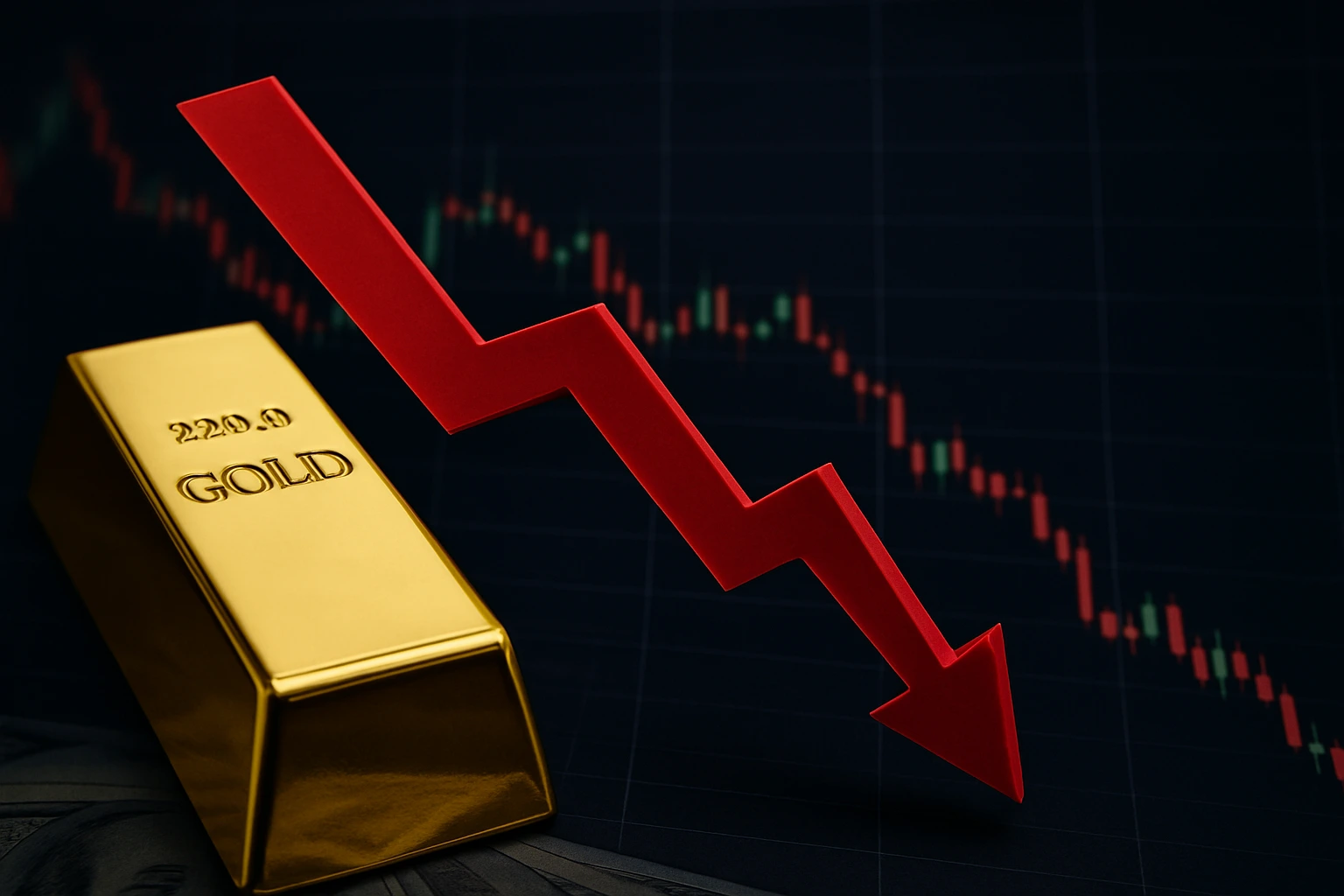 Gold prices crash amid rising dollar and investor profit-taking after record highs.