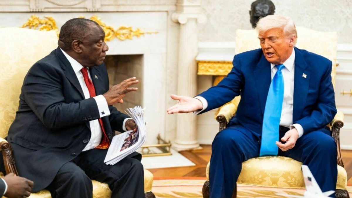 Donald Trump in discussion with South African President during meeting amid Trump G20 South Africa decision controversy
