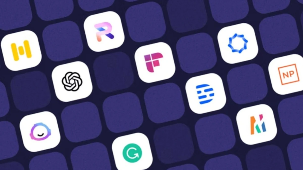 Logos of popular AI tools including ChatGPT, Grammarly, and others displayed on a dark background, representing free AI tools in India.