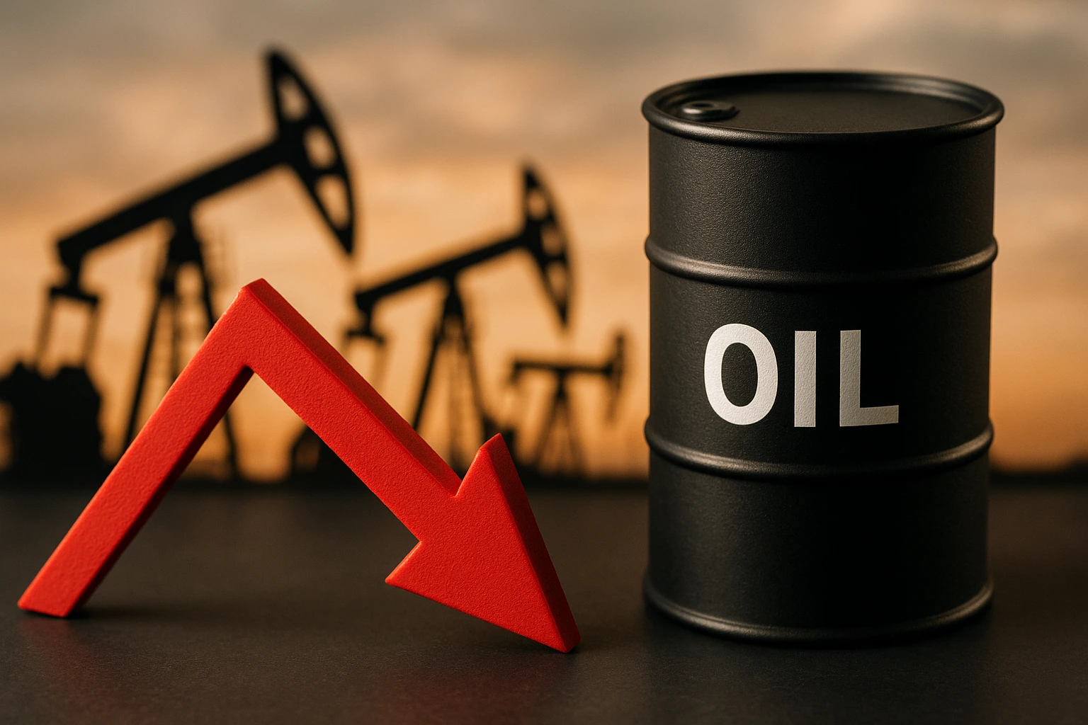 Graph showing oil prices decline amid Ukraine peace talks and Fed rate cut speculation