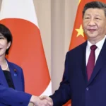 Chinese Foreign Minister Wang Yi at a press briefing after China says Japan sent shocking wrong signal over Taiwan issue