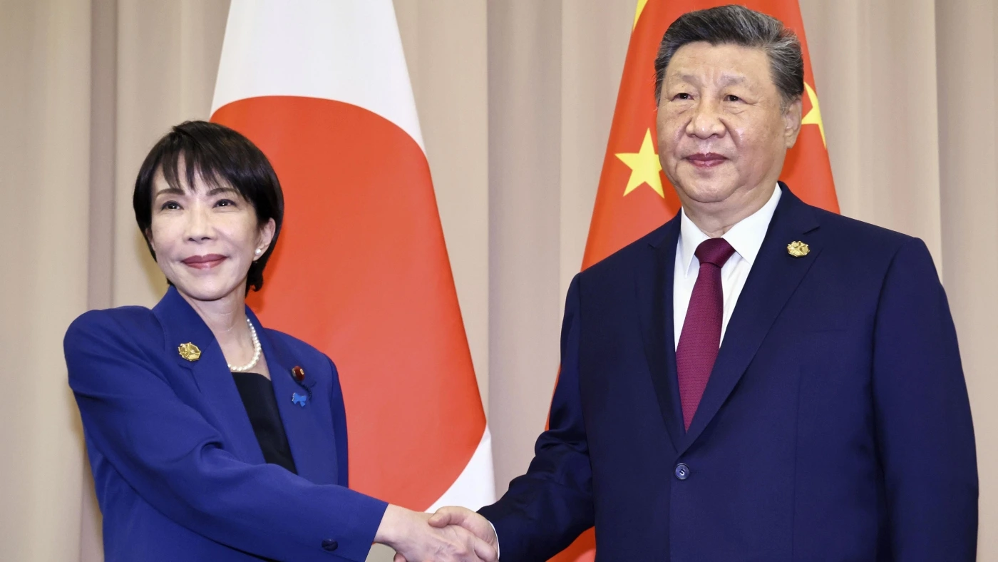 Chinese Foreign Minister Wang Yi at a press briefing after China says Japan sent shocking wrong signal over Taiwan issue