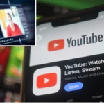 A concerned man looking at a computer screen while reviewing content related to the YouTube AI deepfake tracking tool.