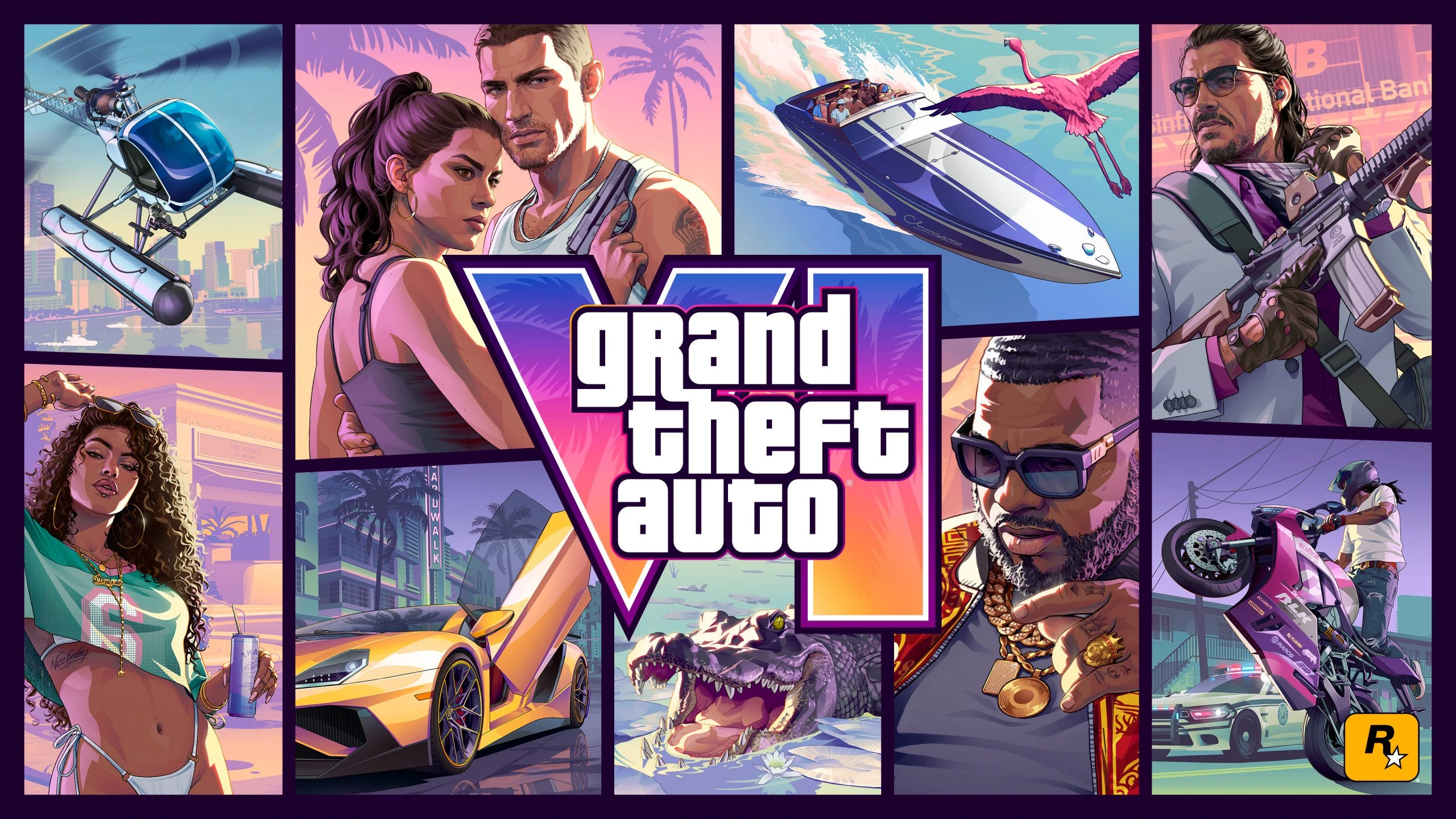 GTA 6's cover art features the game's protagonists Lucia and Jason