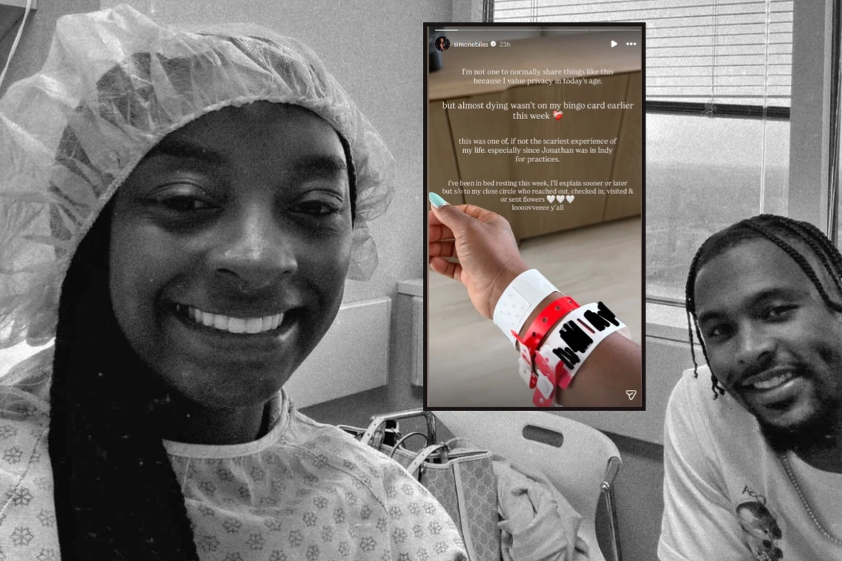 Simone Biles procedure update with husband Jonathan Owens at hospital