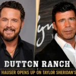 Cole Hauser and Taylor Sheridan featured in a split image highlighting the creative changes behind the Dutton Ranch series.