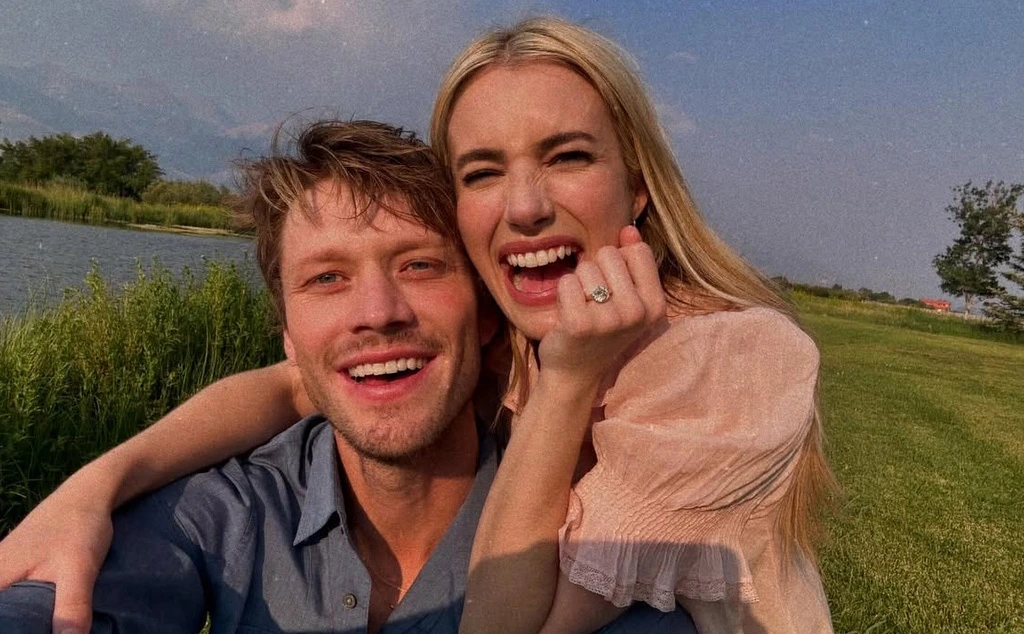 Emma Roberts and Cody John celebrate their wedding during a private outdoor ceremony in Sun Valley, Idaho.