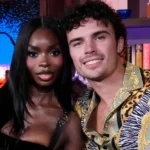 Olandria Carthen and Nic Vansteenberghe pose together during a television appearance before news of the Olandria Carthen and Nic Vansteenberghe breakup was reported.
