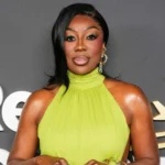 Wendy Osefo attends the Real Housewives Ultimate Girls Trip: Roaring 20th premiere in a lime green dress as she discusses filming The Real Housewives of Potomac season 11.