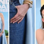Anne Hathaway wearing short glossy milky-white Coconut Jelly Nails at a film premiere
