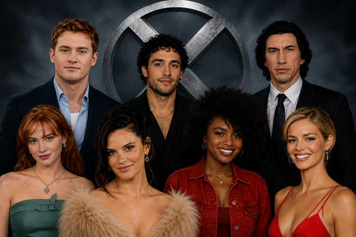 Marvel X-Men cast featuring Christopher Abbott as Professor X, Sadie Sink as Jean Grey, Kit Connor as Cyclops and other new X-Men stars.