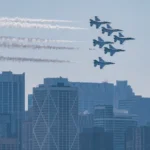 Chicago Air and Water Show 2026 featuring fighter jets flying over the Chicago lakefront