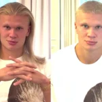 Erling Haaland new look with his dramatic buzz cut after cutting his trademark long blonde hair