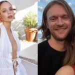 Finneas and Claudia Sulewski celebrate their wedding after seven years together in Montecito, California.
