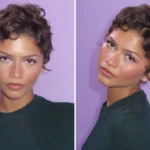 Zendaya pixie cut with soft curls at Prada Paradoxe event during New York Fashion Week