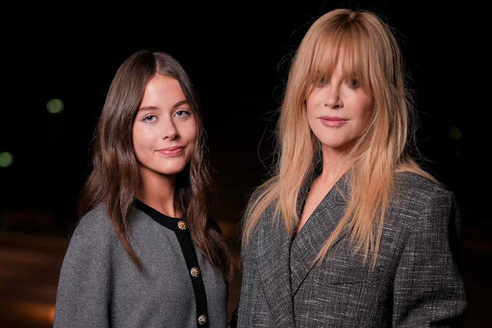 Nicole Kidman and Daughter Faith Coordinate in Gray at Chanel Show