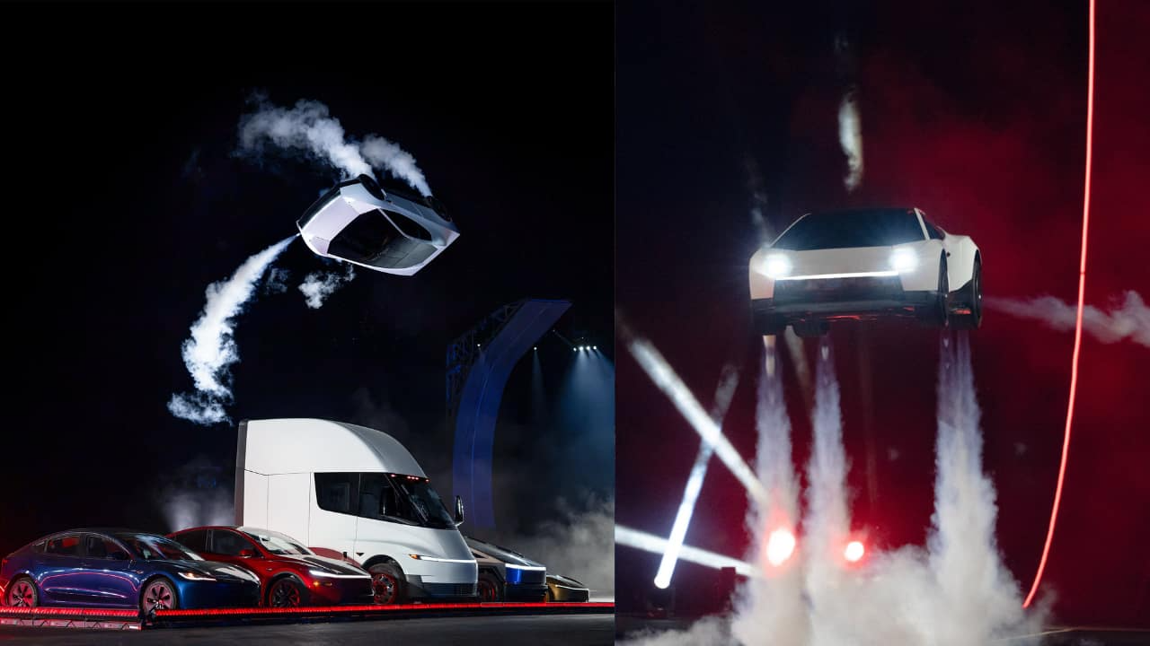 Elon Musk Unveils Tesla Roadster Prototype With Flying Capabilities